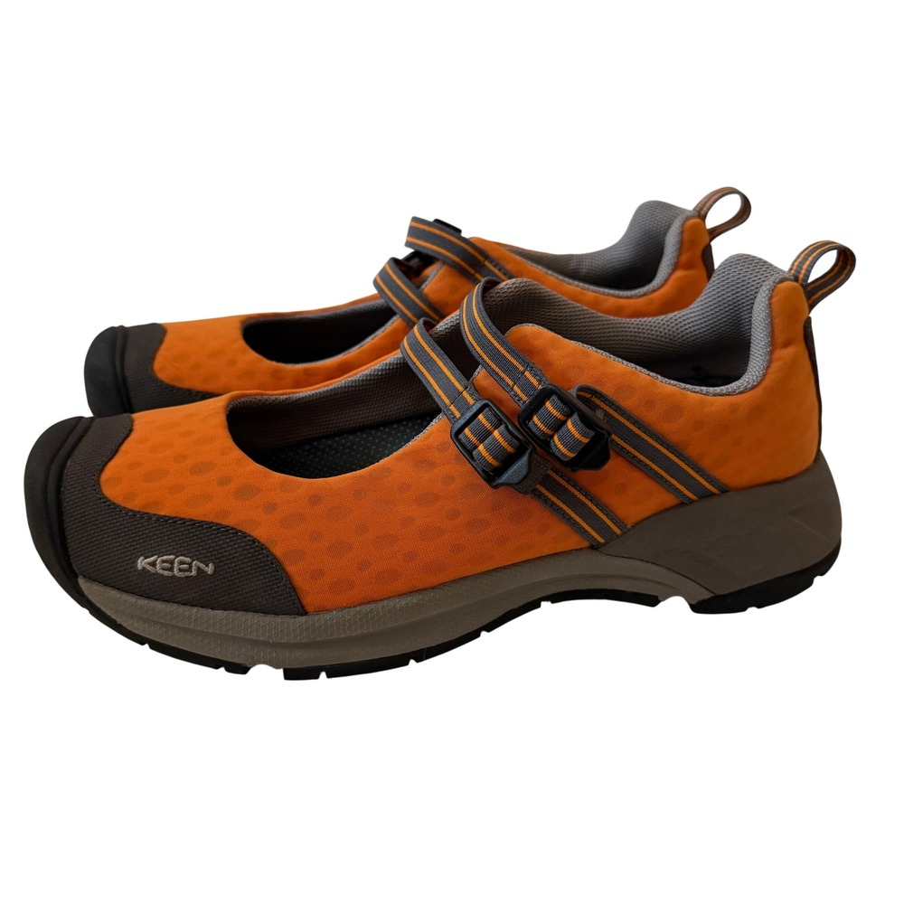 Keen Womens Mary Jane Sneakers Orange Gray Double Strap Outdoor Shoes Size 9.5